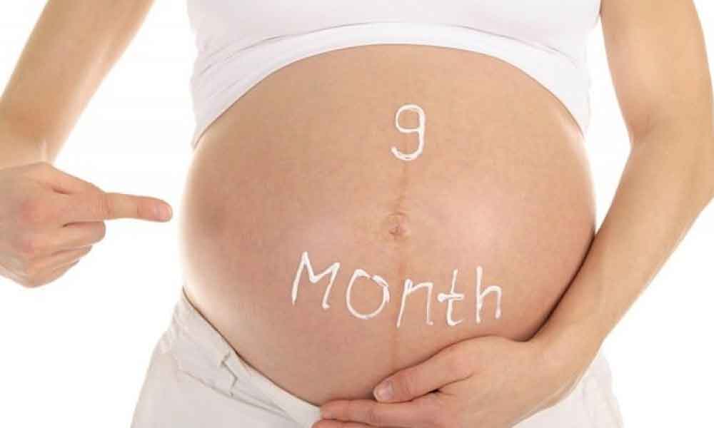 Changes during ninth month of pregnancy